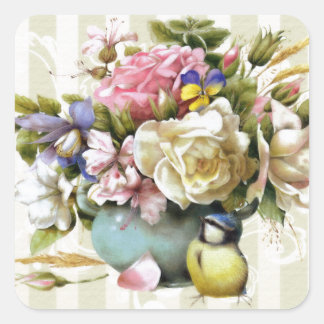  elegant roze roze roerontwerp vierkante sticker