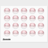 Elegant roze roze roodbruine marmer make-up kunste ronde sticker (Vel)
