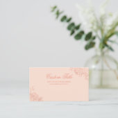 Elegant roze roze roodbruine schets informatiekaartje (Staand voorkant)