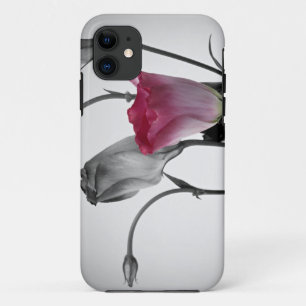 Elegant roze roze roze roze met zwarte & witte ach iPhone 11 hoesje