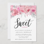 Elegant roze roze roze roze roze goud zilverzoet z kaart (Voorkant)