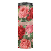 Elegant roze roze rozen bloemen monogrammen thermosbeker (Achterkant)