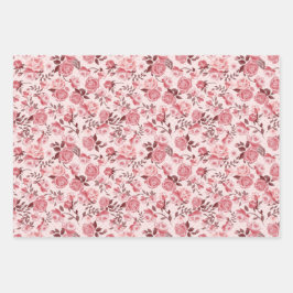 Elegant roze roze rozen Floral Inpakpapier Vel