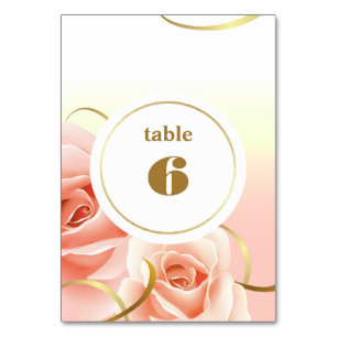 Elegant roze roze rozen tabelnummer Kaarten