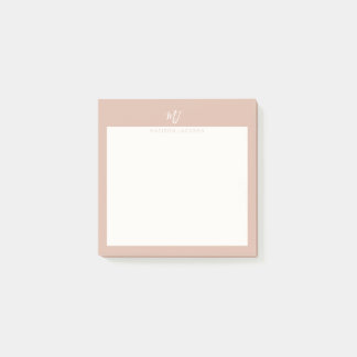 Elegant Roze Roze Script Monogram Post-it® Notes