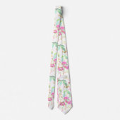 Elegant roze roze Waterverf Floral Wedding Stropdas (Achterkant)