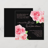 Elegant roze roze weddenschap [zwart] kaart (Voorkant / Achterkant)
