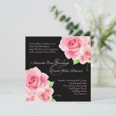 Elegant roze roze weddenschap [zwart] kaart (Staand voorkant)