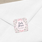 Elegant roze rozen Baby shower Vierkante Sticker