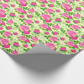 Elegant roze rozen beige achtergrond cadeaupapier (Hoek)