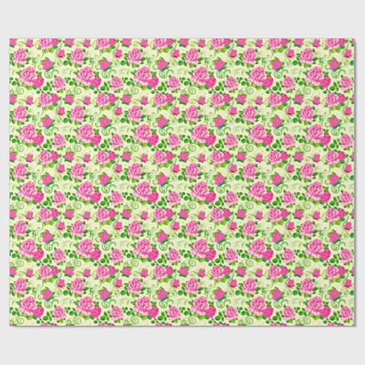 Elegant roze rozen beige achtergrond cadeaupapier (Vlak)