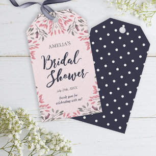 Elegant Roze Rozen Bloemen Vrijgezellenfeest Cadeaulabel