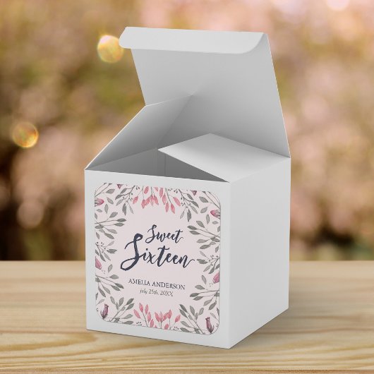 Elegant Roze Rozen Bloemen Zoet 16 Verjaardag Vierkante Sticker