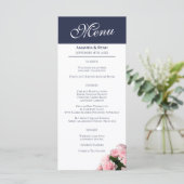 Elegant Roze Rozen Boeket Bloemen Trouwmenu (Staand voorkant)