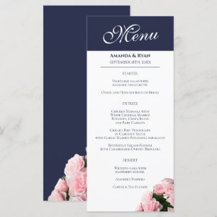 Elegant Roze Rozen Boeket Bloemen Trouwmenu