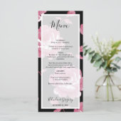 Elegant roze Rozen bruiloft Menu (Staand voorkant)