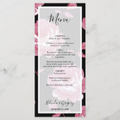 Elegant roze Rozen bruiloft Menu (Voorkant)