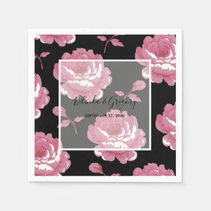 Elegant roze Rozen bruiloft Servet