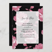 Elegant roze Rozen die de datum opslaan Save The Date (Voorkant / Achterkant)