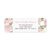 Elegant roze rozen etiket (Voorkant)