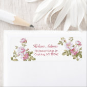 Elegant  roze rozen etiket (Insitu)