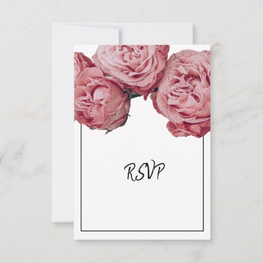 Elegant roze rozen maaltijdopties RSVP-Kaarten bin RSVP Kaartje (Achterkant)