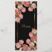 Elegant roze Rozen - Menu (Voorkant)