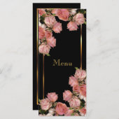 Elegant roze Rozen - Menu (Voorkant / Achterkant)