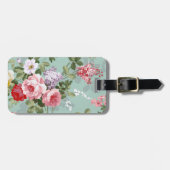 Elegant Roze Rozen Patroon Bagagelabel (Voorkant horizontaal)