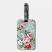  Elegant Roze Rozen Patroon Bagagelabel (Achterkant verticaal)