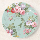 Elegant Roze Rozen Patroon Zandsteen Onderzetter (Voorkant)