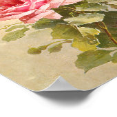 Elegant  roze rozen poster (Hoek)