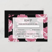 Elegant roze  Rozen RSVP Kaarten (Voorkant / Achterkant)