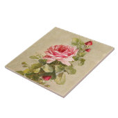 Elegant roze rozen tegeltje (Zijkant)