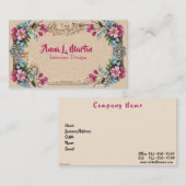 , Elegant Roze Rozen Victoriaans Visitekaartje (Voorkant / Achterkant)