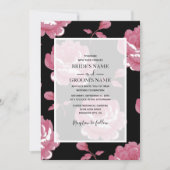 Elegant roze  Rozen Wedding Invitations Kaart (Voorkant)