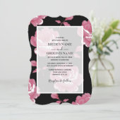 Elegant roze Rozen Wedding Invitations Kaart (Staand voorkant)