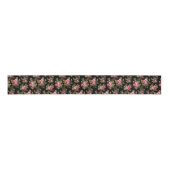 Elegant  roze rozen-zwarte achtergrond grosgrain lint (Voorkant)