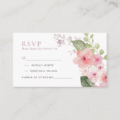 Elegant Roze Sakura Bloemen Bruiloft RSVP Kaart (Voorkant)