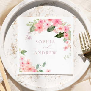 Elegant Roze Sakura Bloemen Bruiloft Servetten
