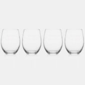 Elegant Roze Script Bruiloft Drinkware Set Wijnglas Zonder Voet (Achterkant)