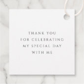 Elegant Roze Script Cross Eerste Communie Bedankjes Labels (Achterkant)