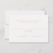 Elegant roze script monogram bruiloft RSVP kaartje (Voorkant)