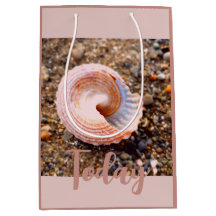 Elegant Roze Seashell Custom Gift Bag