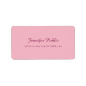 Elegant roze Sjabloon modern handschrift script Etiket (Voorkant)