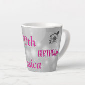 Elegant roze sparkly 70ste verjaardag latte mok (Rechterhoek)