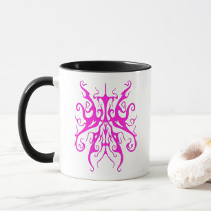 Elegant Roze Stam Masker Abstract Design Mok