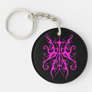 Elegant Roze Stam Masker Abstract Design Sleutelhanger