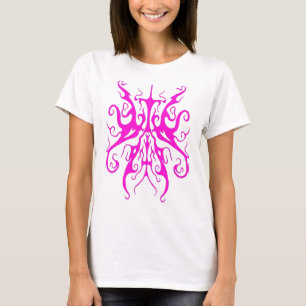 Elegant Roze Stam Masker Abstract Ontwerp T-shirt