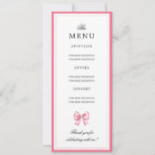 Elegant Roze Strik 16e Verjaardag Programma Menu (Achterkant)